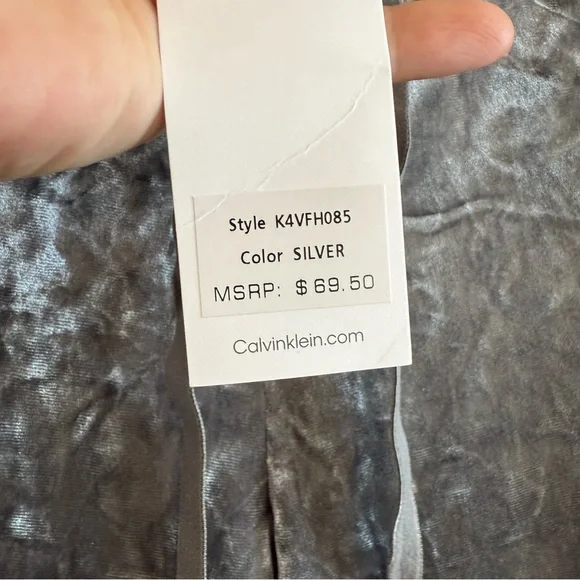 Calvin Klein Women’s Gray Velvet Drawstring Waist Lounge Casual Sweatpants - Picture 7 of 9